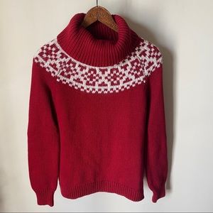 Fair Isle Turtleneck Sweater - Size Small P